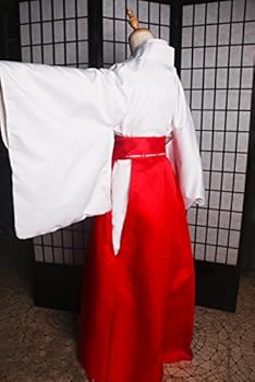 巫女　コスプレ　サテン　ツルツル 巫女 サテン 着物 長袖 つるつる 光沢 コスプレ アレンジ